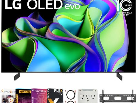 LG OLED evo C3 42 Inch HDR 4K Smart OLED TV 2023 with Movies Streaming Bundle For Cheap