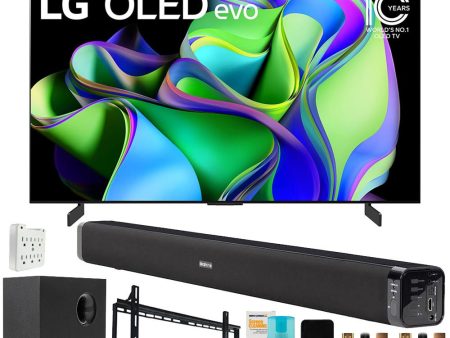 LG OLED evo C3 83  HDR 4K Smart OLED TV 2023 with Deco Gear Home Theater Bundle For Sale