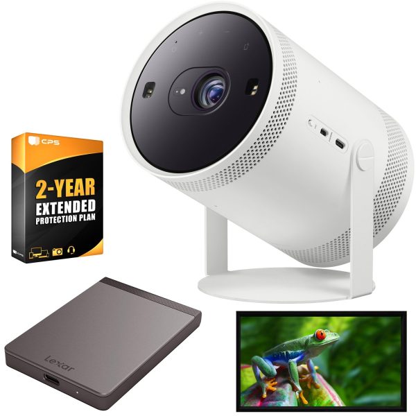 Samsung The Freestyle Projector (SP-LSP3BLAXZA) Bundle with SL200 512GB SSD and Screen For Sale