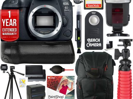 Canon EOS 6D Mark II 26.2MP DSLR Camera (Body Only) + Battery Grip Bundle For Sale