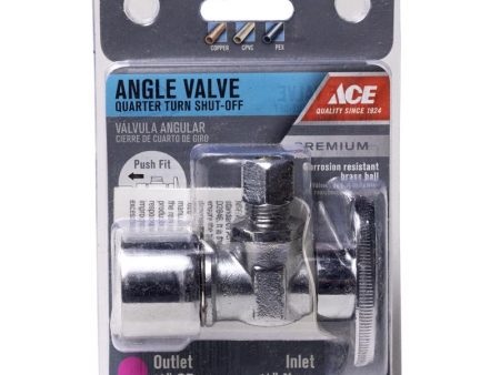 Ace Quick Lock 1 2 in. Push-Fit in. X 1 4 in. Push-Fit Brass Angle Valve Sale