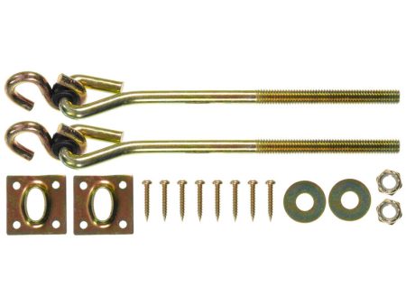 Ace Small Zinc-Plated Gold Steel 7.75 in. L Swing Hook Kit 225 lb 2 pk Cheap