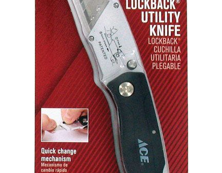 Ace 6-1 2 in. Lockback Utility Knife Black 1 pk Online Hot Sale