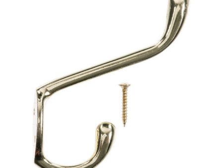 Ace 3-1 2 in. L Bright Brass Gold Brass Large Garment Coat Hat Hook 1 pk Cheap