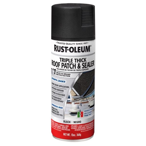 Rust-Oleum Triple Thick Black Acrylic Roof Patch & Sealer 13 oz For Discount