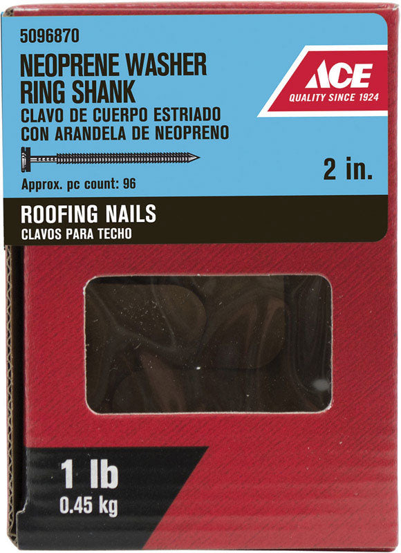 Ace 2 in. Roofing Galvanized Steel Nail Round Head 1 lb For Sale