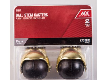 Ace 1-5 8 in. D Swivel Rubber Hooded Ball Caster 75 lb 1 pk Online Sale