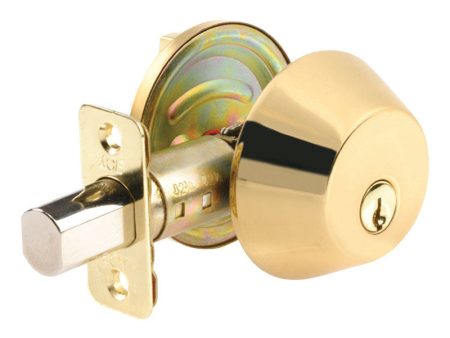 Ace Polished Brass Solid Brass Single Cylinder Deadbolt Online Hot Sale