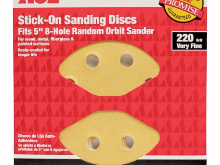 Ace 5 in. Aluminum Oxide Adhesive Sanding Disc 220 Grit Very Fine 5 pk Fashion