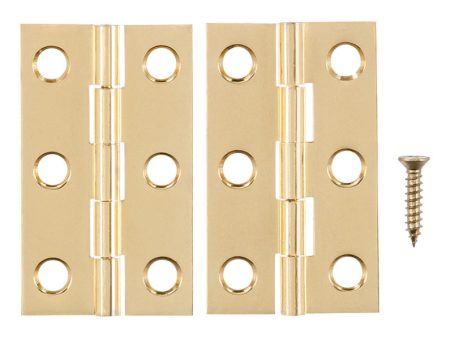 Ace 2 in. W X 1-3 16 in. L Polished Brass Brass Medium Hinge 2 pk Online Sale