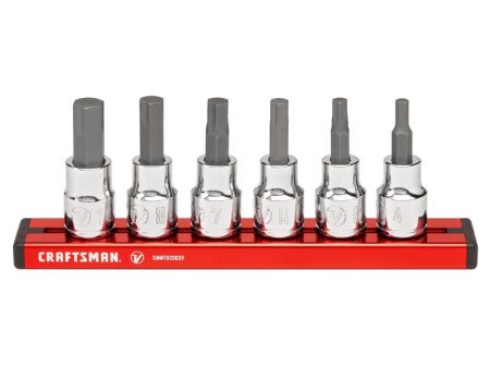 Craftsman V-Series X-Tract Technology 3 8 in. drive Metric Hex Bit Socket Set 6 pc Online