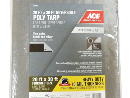 Ace 20 ft. W X 30 ft. L Heavy Duty Polyethylene Tarp Black Silver Online Hot Sale