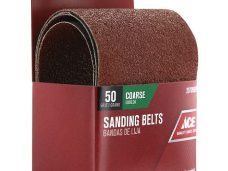 Ace 21 in. L X 3 in. W Aluminum Oxide Sanding Belt 50 Grit Coarse 2 pc Hot on Sale