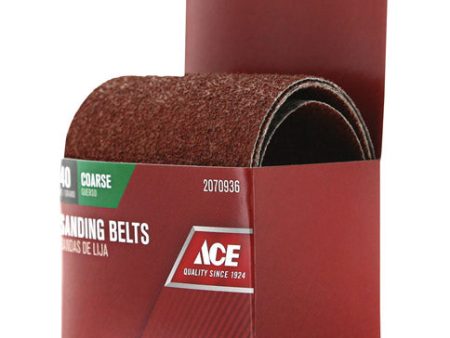 Ace 18 in. L X 3 in. W Aluminum Oxide Sanding Belt 40 Grit Coarse 2 pc Sale