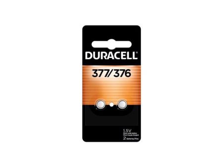 Duracell Silver Oxide 376 377 1.5 V 0.02 mAh Electronic Watch Battery 2 pk For Cheap