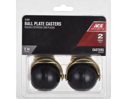 Ace 2 in. D Swivel Rubber Hooded Ball Caster 80 lb 1 pk Online now