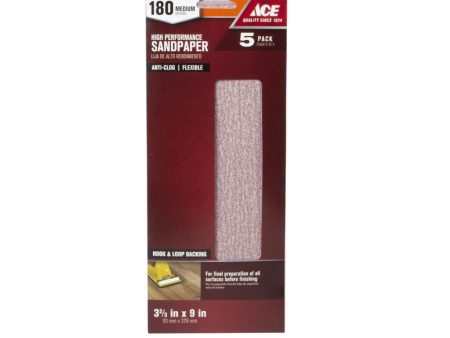 Ace 9 in. L X 3.66 in. W 180 Grit Aluminum Oxide Sanding Sheet 5 pk Online