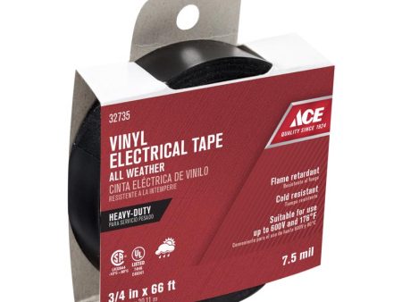 Ace 3 4 in. W X 66 ft. L Black Vinyl Electrical Tape Discount