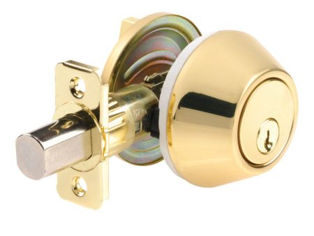 Ace Mobile Home Polished Brass Solid Brass Single Cylinder Deadbolt Hot on Sale