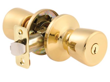 Ace Tulip Polished Brass Entry Knob Right or Left Handed For Discount