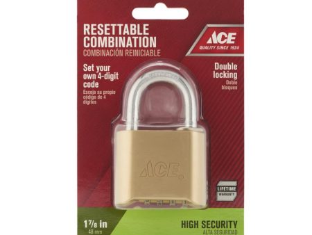 Ace 1-11 16 in. H X 2 in. W X 1-7 8 in. L Brass 4-Dial Combination Padlock Sale