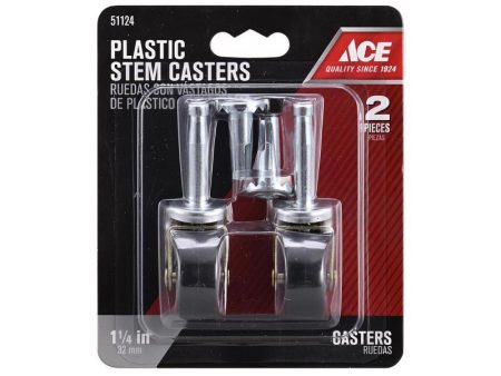 Ace 1-1 4 in. D Swivel Plastic Caster 40 lb 2 pk Fashion