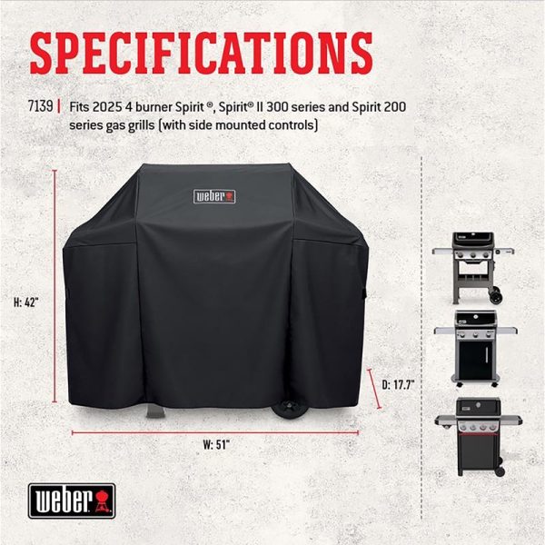 Weber Spirit 300 & Spirit II 300 Series Black Grill Cover Supply