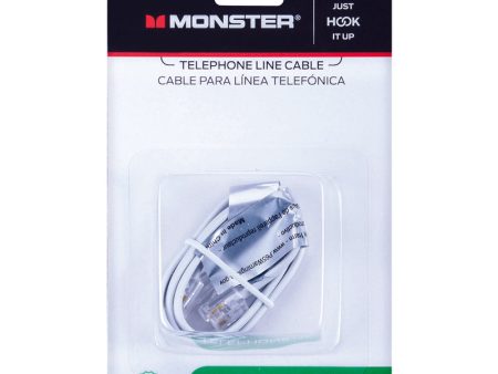 Monster Just Hook It Up 2 ft. L White Modular Telephone Line Cable Hot on Sale