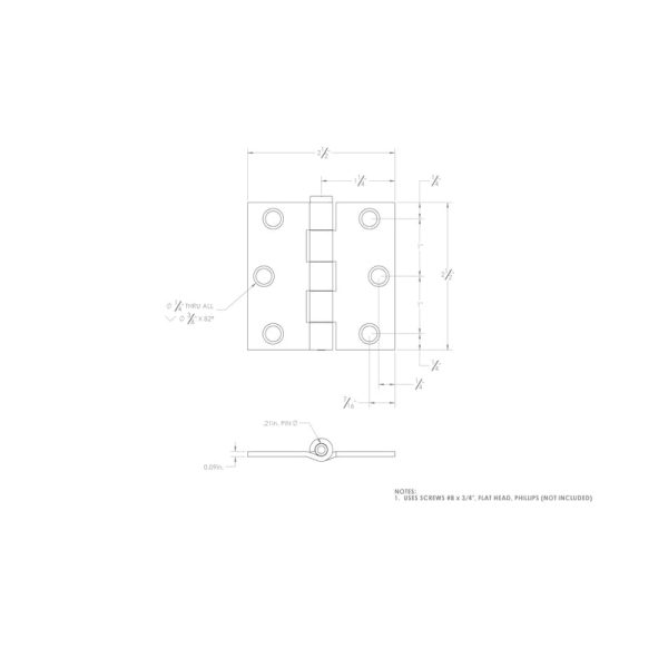 Ace 2-1 2 in. L Zinc-Plated Broad Hinge 1 pk Online Hot Sale