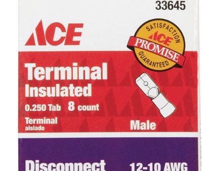 Ace 12-10 AWG AWG Insulated Wire Male Disconnect Yellow 8 pk on Sale