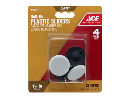 Ace White 1-1 4 in. Nail-On Plastic Sliders 4 pk Discount