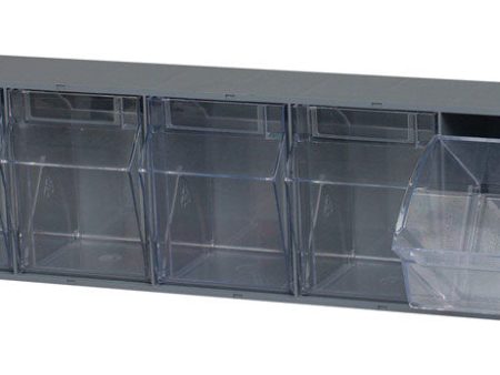 5-3 4 in. H X 3-3 4 in. W Gray Plastic Tool Storage Bin Hot on Sale