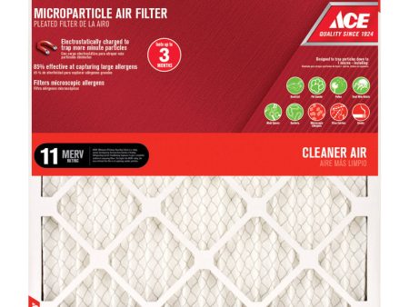 Ace 14 in. W X 25 in. H X 1 in. D Synthetic 11 MERV Pleated Microparticle Air Filter 1 pk For Discount