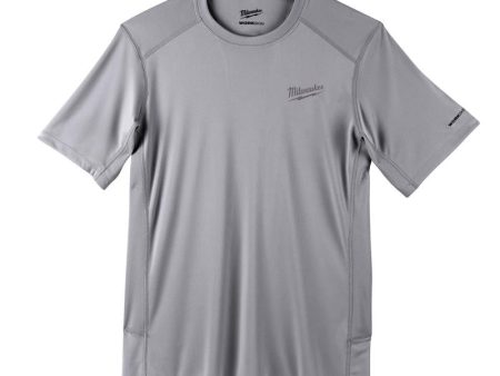 Milwaukee Workskin L Short Sleeve Men s Crew Neck Gray Lightweight Performance Tee Shirt on Sale