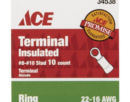 Ace Insulated Wire Ring Terminal Red 10 pk Sale