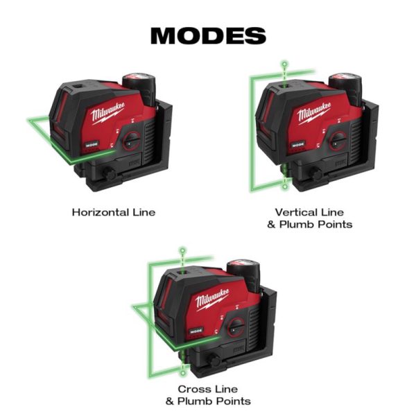 Milwaukee M12 2 beam Self Leveling Cross-Line Laser Kit 165 ft. 1 pc Online now