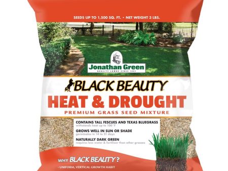 Jonathan Green Black Beauty Heat & Drought Mixed Sun or Shade Grass Seed 3 lb Fashion