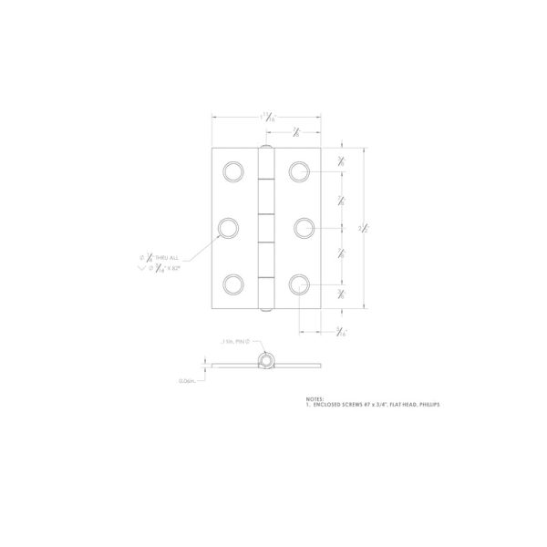 Ace 2-1 2 in. L Zinc-Plated Narrow Hinge 2 pk Supply