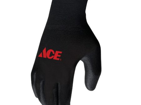 Ace Men s Indoor Outdoor Coated Work Gloves Black M 1 pair Supply