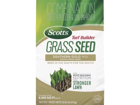 Scotts Turf Builder Tall Fescue Grass Sun or Shade Fertilizer Seed Soil Improver 32 lb Discount