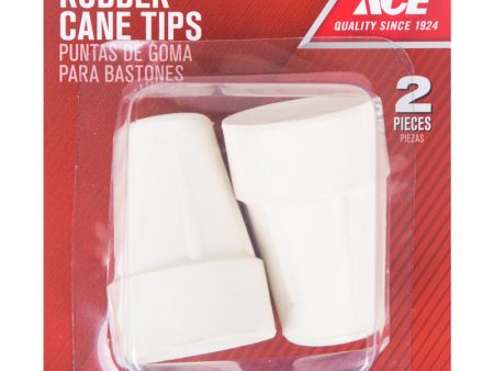 Ace Rubber Crutch Cane Tip Off-White Round 7 8 in. W 2 pk on Sale