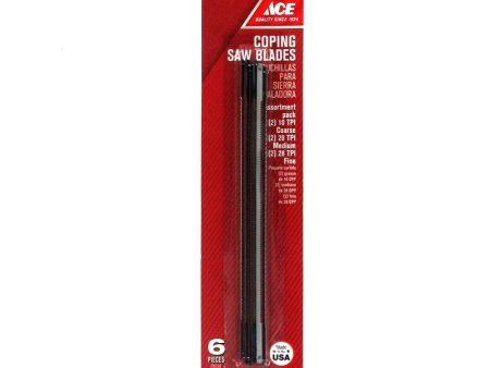 Ace 6-1 2 in. Carbon Steel Variety Coping Saw Blade Set 20 TPI 6 pk Supply