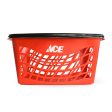 Red Plastic Ergonomic Handle Shopping Basket 10 in. H X 13 in. W X 20.50 in. L Online now