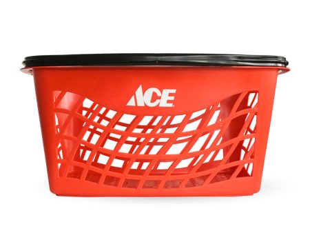 Red Plastic Ergonomic Handle Shopping Basket 10 in. H X 13 in. W X 20.50 in. L Online now