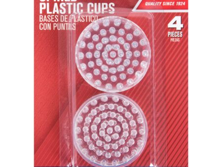 Ace Plastic Spiked Caster Cup Clear Round 1-7 8 in. W 4 pk Online now