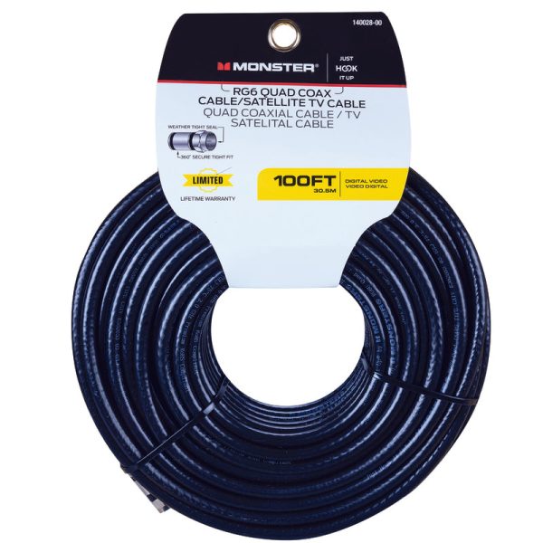 Monster Just Hook It Up 100 ft. Weatherproof Video Coaxial Cable Online Hot Sale