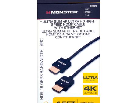 Monster Just Hook It Up 1.5 ft. L High Speed Cable with Ethernet HDMI For Cheap