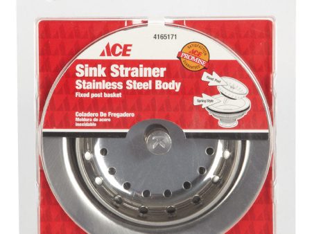 Ace 3-1 2 in. D Stainless Steel Basket Strainer Assembly Online now