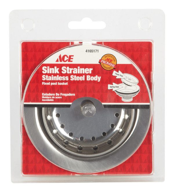 Ace 3-1 2 in. D Stainless Steel Basket Strainer Assembly Online now