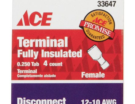 Ace Insulated Wire Female Disconnect Yellow 4 pk Online Sale